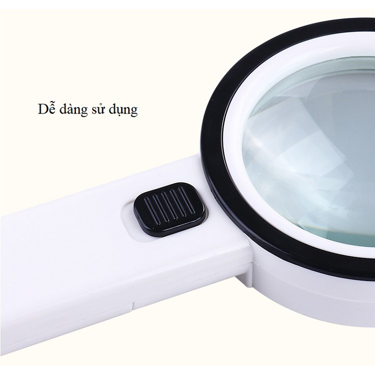 Kính Lúp siêu tiện ích. Kính lúp cầm tay có đèn Led phóng đại 30 lần K2288-85