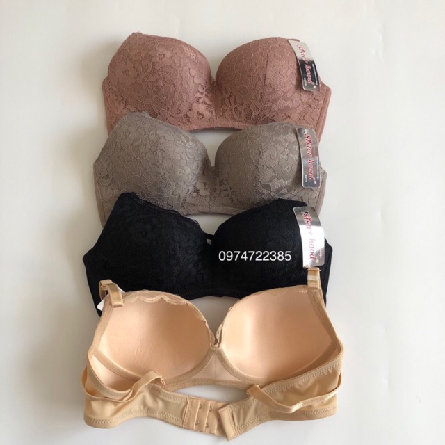 Áo ngực không gọng mút mỏng Sisterhood 7306 ren mềm nâng ngực size 34 đến size 36 hàng Thái lan
