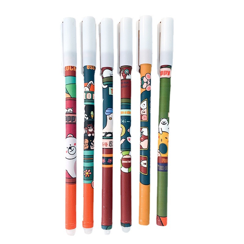 Set 6 bút bi ngòi 0.5 dễ thương phong cách Hàn Quốc tiện dụng cho học sinh