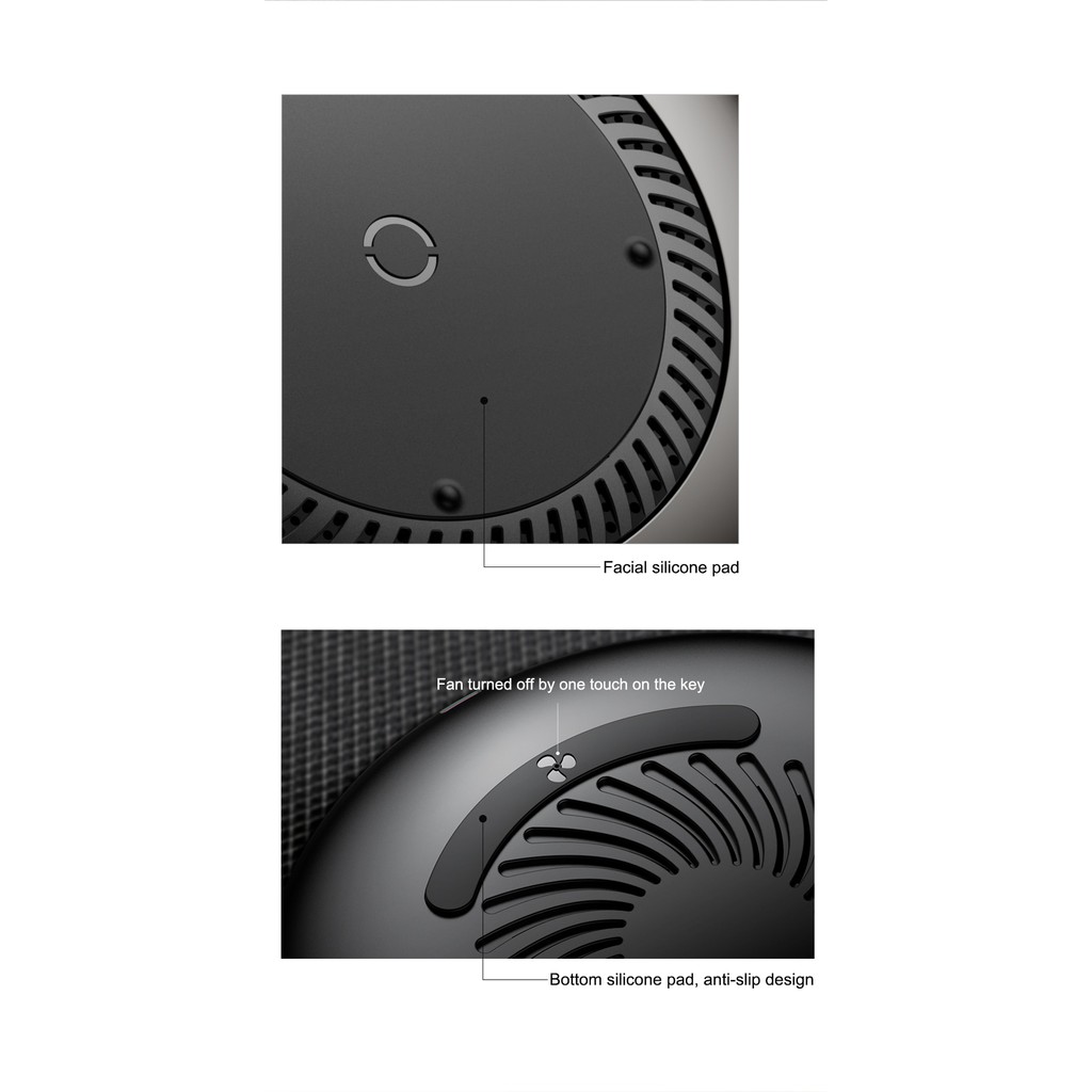 Đế sạc nhanh không dây tích hợp quạt hút tản nhiệt Baseus Whirlwind Desktop cho Apple iPhone/ Samsung (Qi Wireless