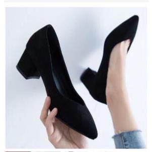 Giày cao gót bít mũi công sở 7p da lộn model mới