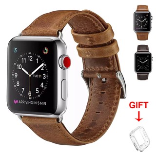 Dây đeo đồng hồ bằng da ngựa thay thế cao cấp thích hợp cho Apple Watch dòng 6/Se/5/4/3/2/1 Iwatch 38mm 42mm 40mm 44mm
