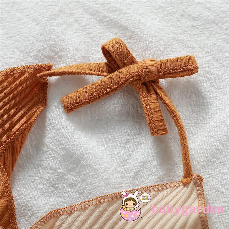 Bộ áo hai dây dệt kim + quần denim dài thời trang cho bé gái 1-6 tuổi