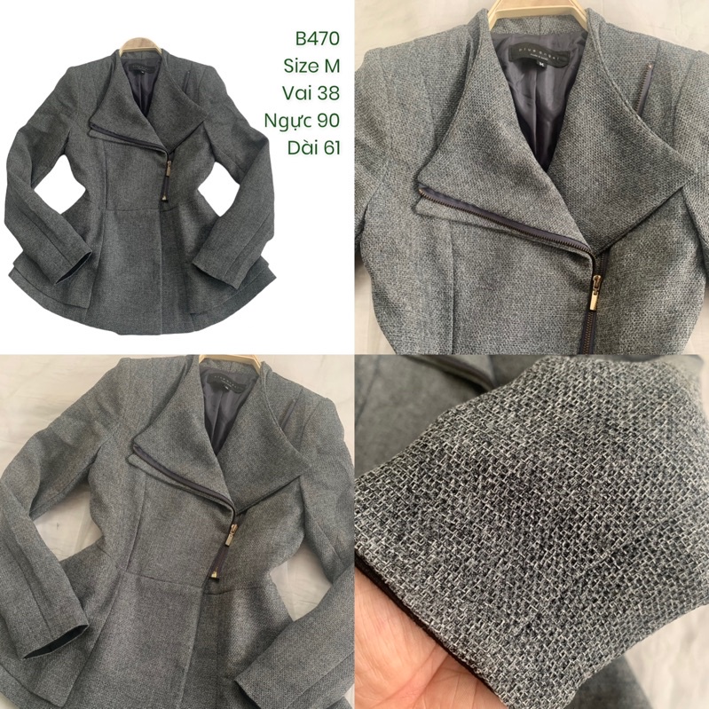 Áo khoác blazer B470 form peplum chất vải siêu dày dặn 2hand Hàn si tuyển ảnh thật