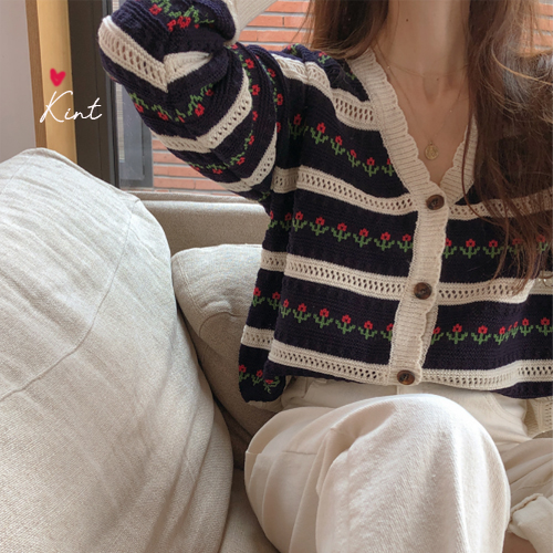 Áo Khoác Cardigan Dệt Kim Đính Hoa Xinh Xắn Cho Nữ | WebRaoVat - webraovat.net.vn