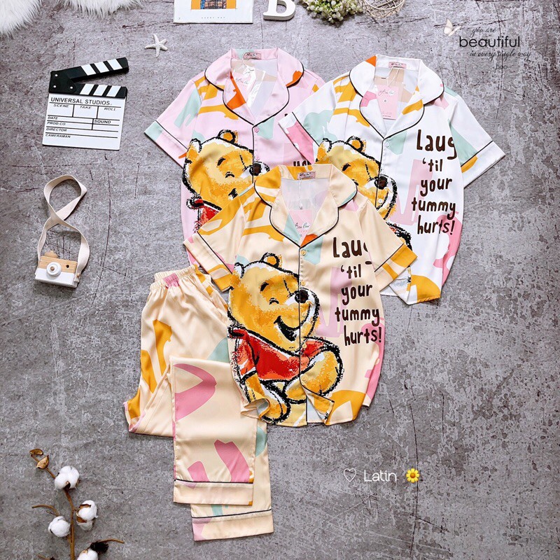 Pijama Lụa Latin Gấu Pooh