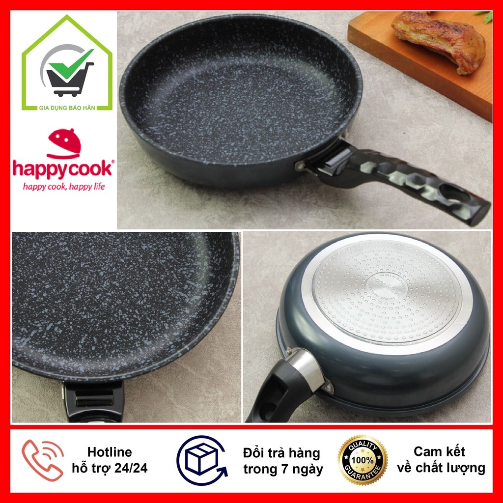 Chảo Vân Đá Siêu Bền Cao Cấp Happy Cook Dùng Cho Tất Cả Các Loại Bếp - Hàng Chính Hãng