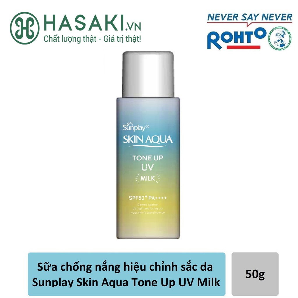 Sữa Chống Nắng Hiệu Chỉnh Sắc Da Sunplay SPF50+ PA++++ Cho Da Dầu, Mụn Skin Aqua Mint Green Tone Up UV Milk 50g