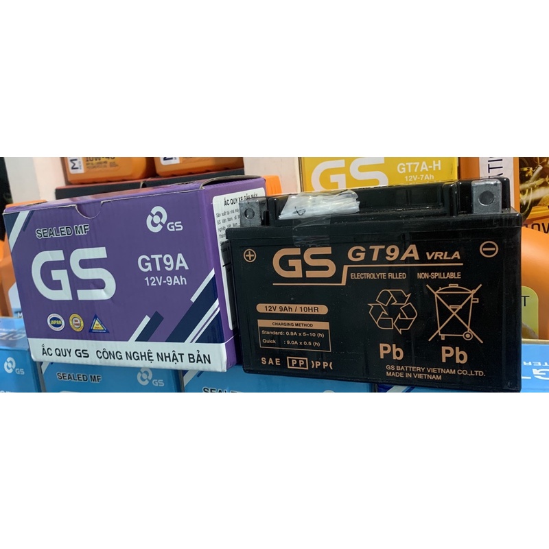 Ắc quy GS GT9A (12V-9ah) Bảo hành 6 tháng dùng cho xe Atila,VepasLx,Spacy