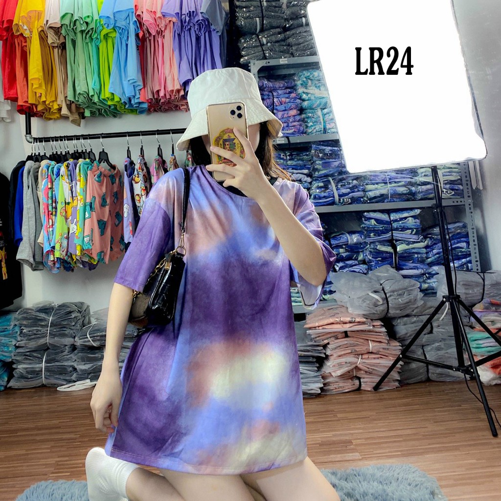 Áo thun loang màu 𝑭𝒓𝒆𝒆𝒔𝒉𝒊𝒑 Áo phông unisex LR24 vải cotton xượt poli co giãn thấm hút tốt, không xù lông