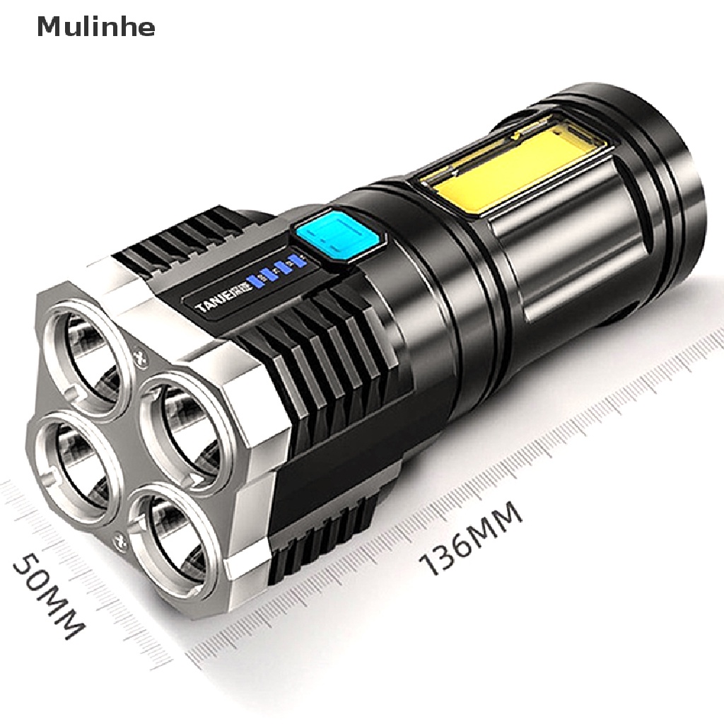 Đèn Pin Sạc USB 4 Đầu Mulinhe COB