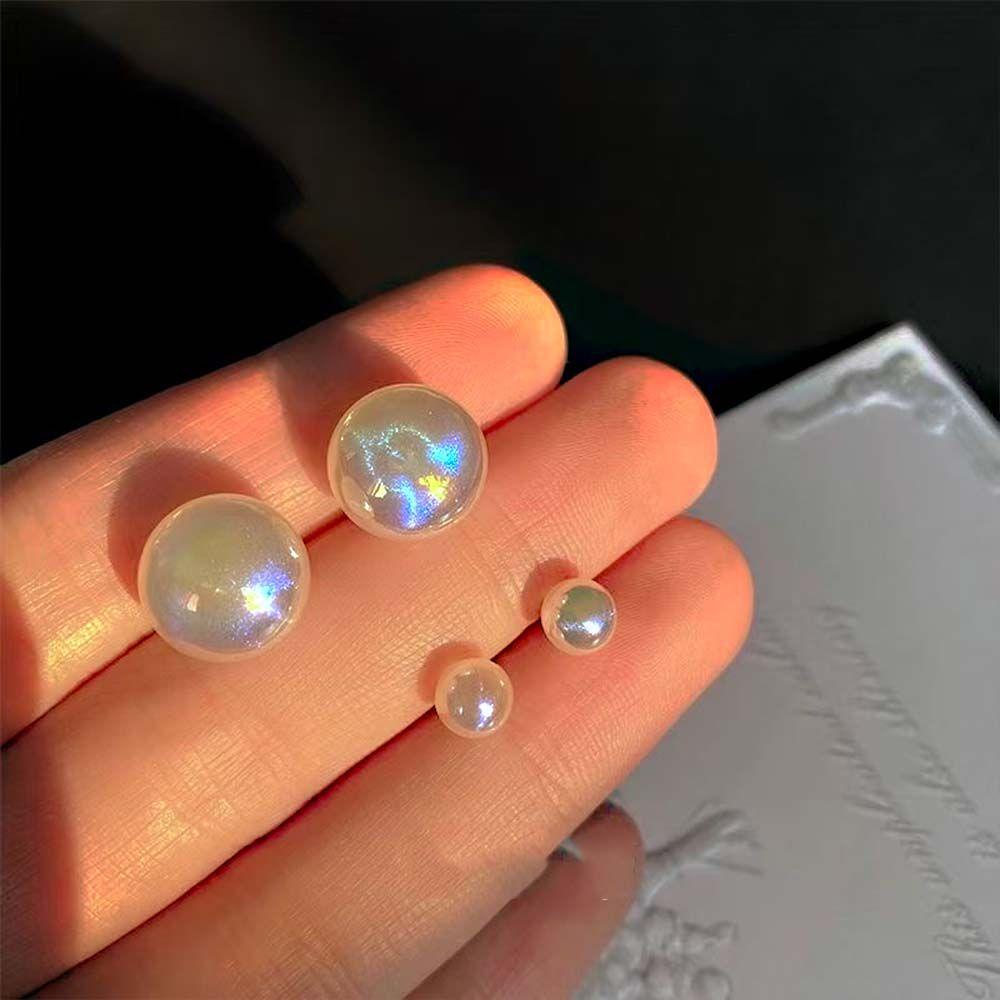 Bông Tai Đính Ngọc Trai Giả Màu Sắc Cổ Điển Thời Trang Hàn Quốc Cho Nữ