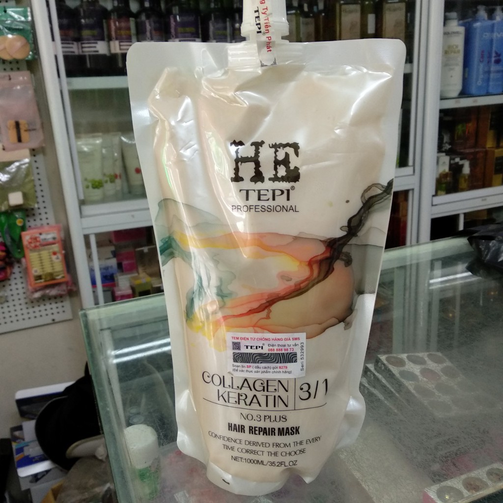 Kem ủ tóc siêu phục hồi HE TEPI COLLAGEN KERATIN Hair Repair Mask 1000ml