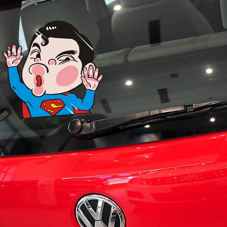 Miếng Dán Trang Trí Xe Hơi Họa Tiết Hoạt Hình Siêu Nhân / Gấu Pooh Vui Nhộn