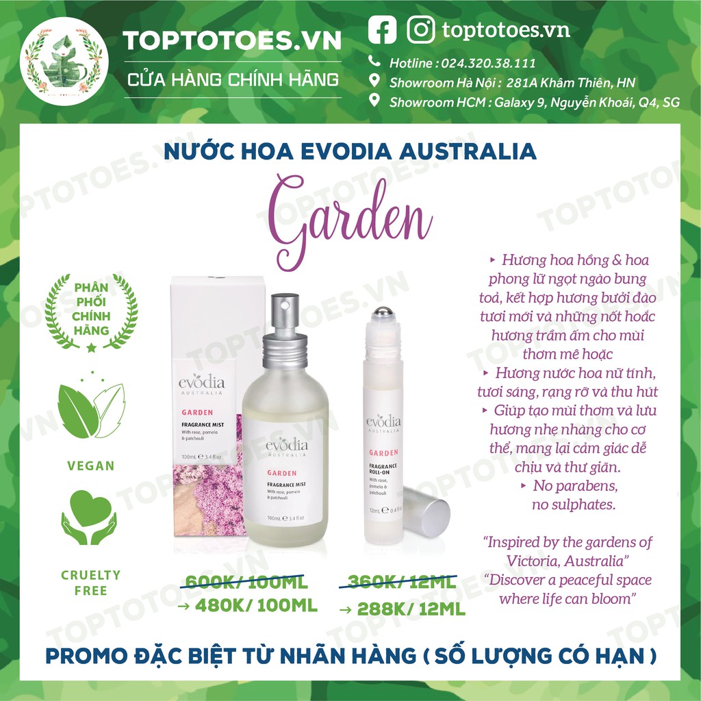 Nước hoa Evodia Australia GARDEN | BigBuy360 - bigbuy360.vn