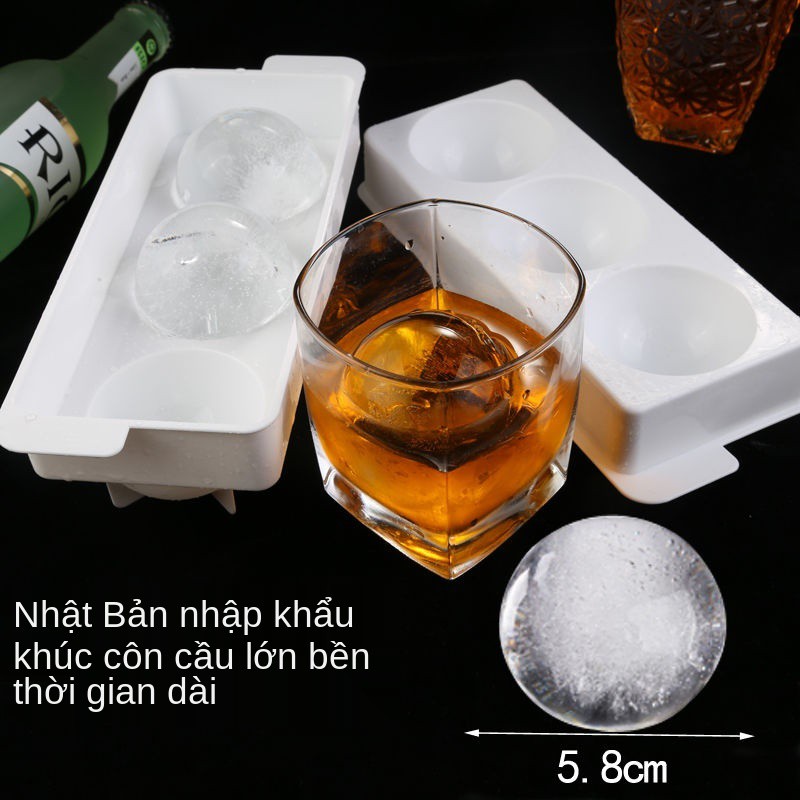 khuôn khúc côn cầu tròn whisky làm đá viên khay hình rượu lớn Hộp đông lạnh gia đình