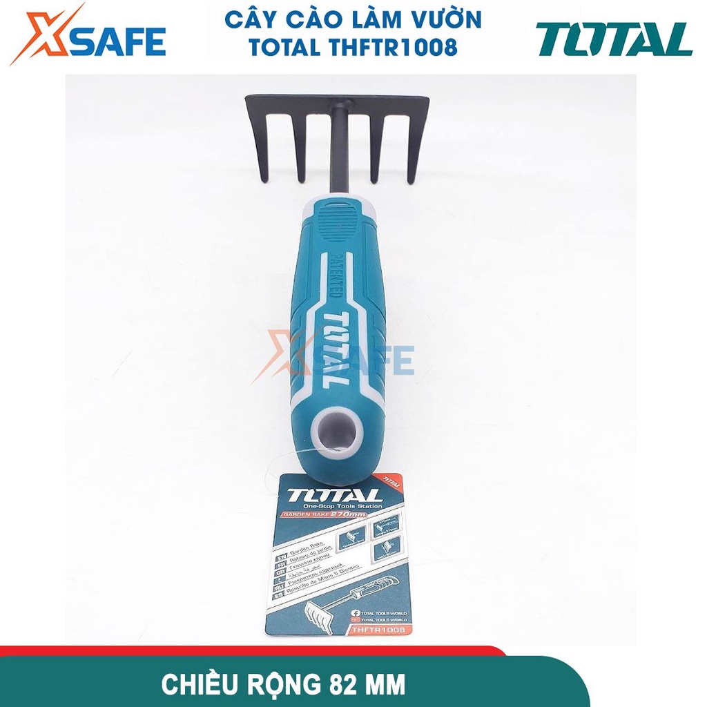 Cây cào làm vườn 270mm TOTAL THFTR1008, dụng cụ làm vườn chiều dài 270mm chiều rộng 82mm, thanh giữa 8.0mm - CHÍNH HÃNG