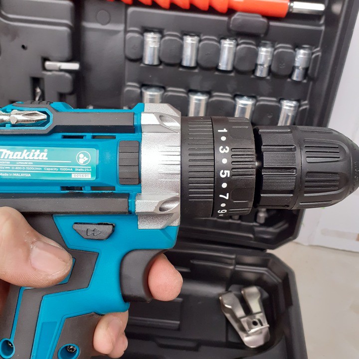 Máy Khoan Pin Bê Tông Bắt Vít MAKITA26V - 3 chức năng- 2 Pin 4Ah [ Tặng Phụ kiện 24 chi tiết] - Khoan Sắt, Gỗ, Bắn Vít