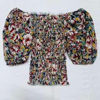 Áo Croptop Kiểu Hoa Voan Lụa