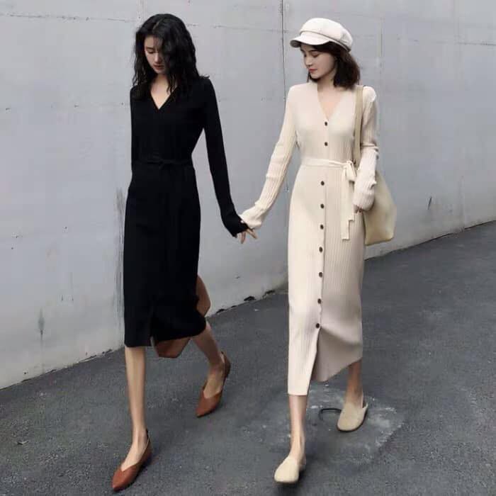 Váy len nữ dáng dài freesize, hàng có sẵn !