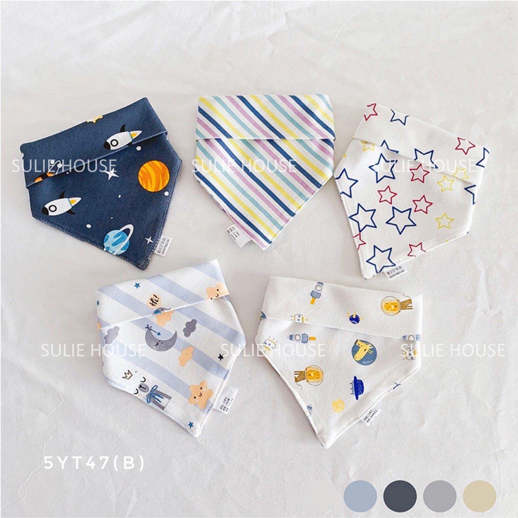 Set 5 yếm tam giác cúc bấm - 5YT47