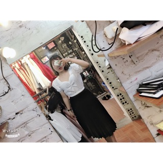 Set áo croptop+chân váy