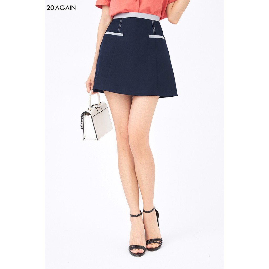 [Mã WABRAG99 giảm 10% đơn 99K] Chân váy nữ công sở chữ A phối túi 20AGAIN JAW0986 | BigBuy360 - bigbuy360.vn