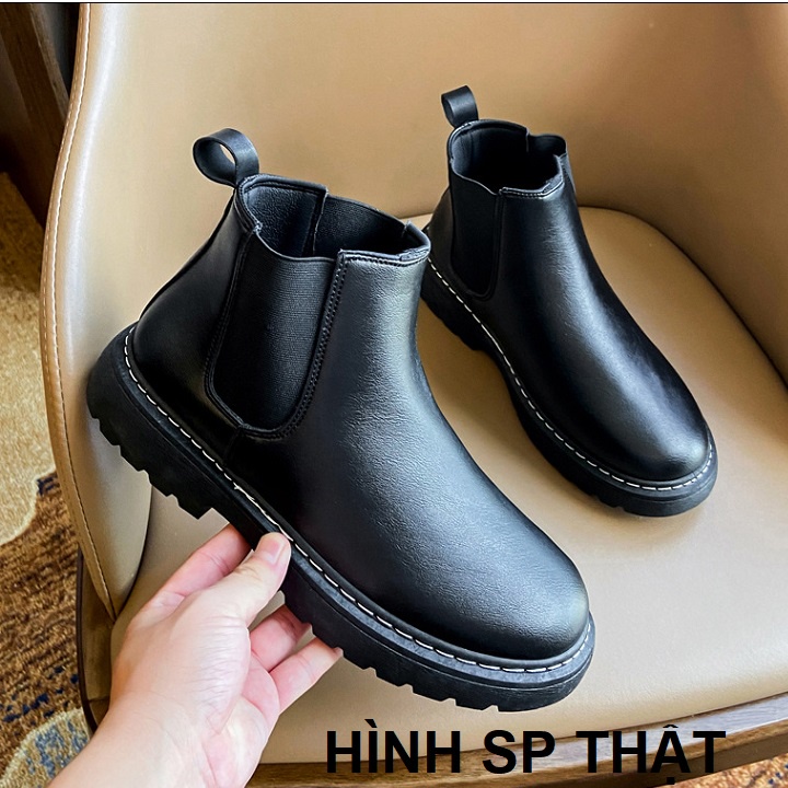 [CHẤT LƯỢNG] Giày boot chelsea nam da trơn SM089 cao cấp êm chân cá tính