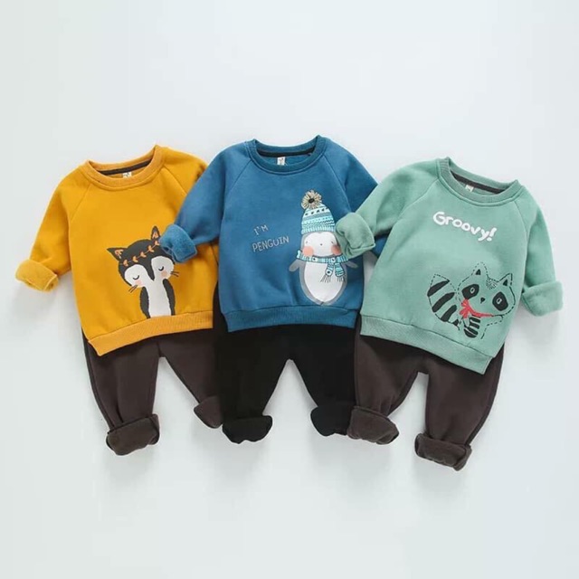 Bộ nỉ bông cho bé (set 4 giao ngẫu nhiên)