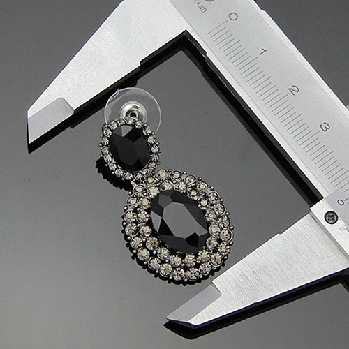 Đôi Khuyên Tai HìNh Oval ĐíNh Kim Cương Giả LấP LáNh ThờI Trang Cho Nữ