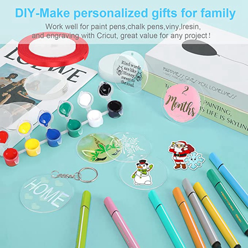 Set 30 Móc Khóa Acrylic 0.080Inch 1 / 12 Inch Màu Đỏ Cho Giáng Sinh