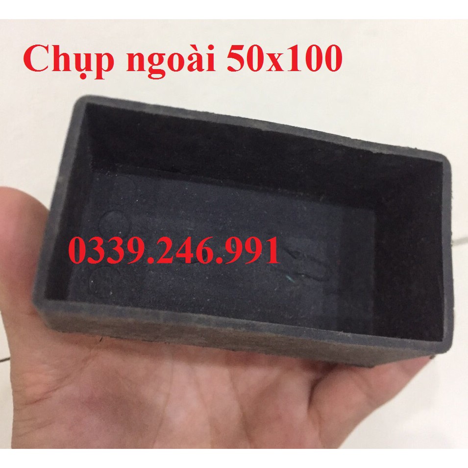 Bộ 50 chiếc chân đế, chụp, núm, nút  cao su bịt chân bàn ghế, hộp kích thước 50x100_bịt ngoài