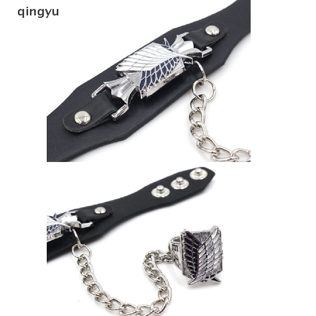 Vòng đeo tay phối nhẫn phong cách anime Attack On Titan thời trang độc đáo
