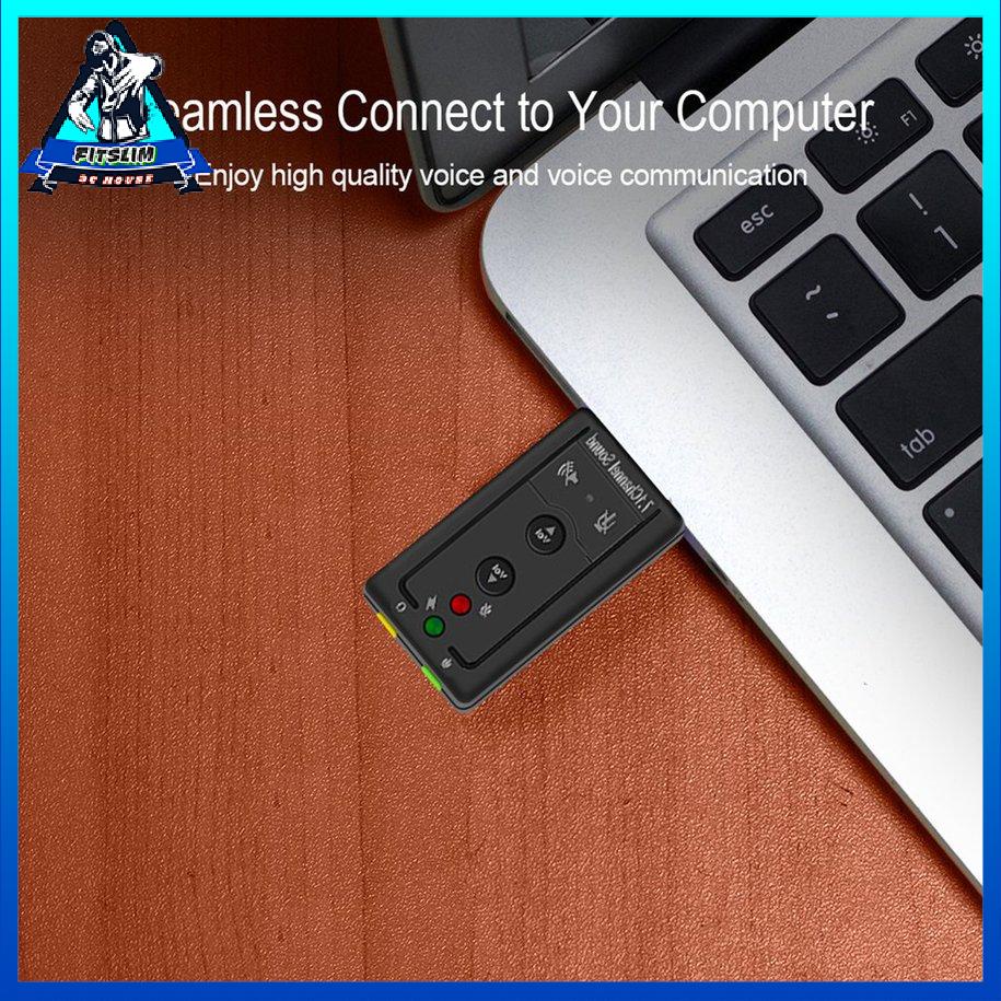 7.1 USB bên ngoài Card âm thanh USB đến giắc cắm tai nghe 3.5mm Bộ chuyển đổi âm thanh kỹ thuật số [8/26]