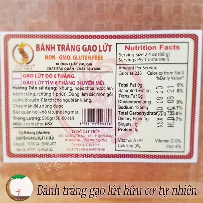 Bánh tráng gạo lứt Cát Thuỷ hàng chuẩn siêu rẻ 55-60 tờ | BigBuy360 - bigbuy360.vn