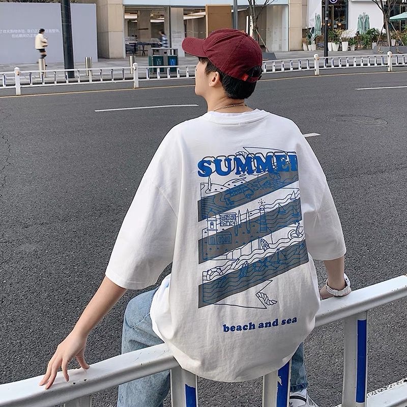 Áo Thun Tay Ngắn Dáng Rộng In Chữ M-8XL Thời Trang Mùa Hè Cho Nam