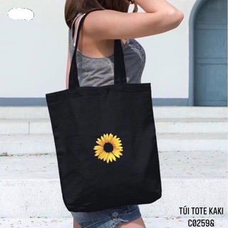 Túi tote vải hoa cúc - C