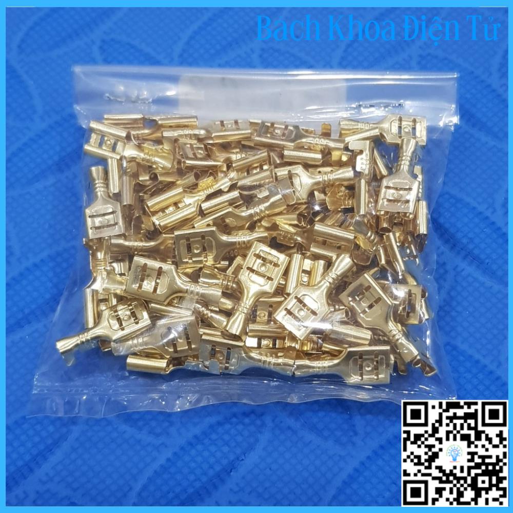 Đầu cos kẹp dây điện 6.3MM, cốt chữ T, đầu cos dây điện, cos gài 6.3