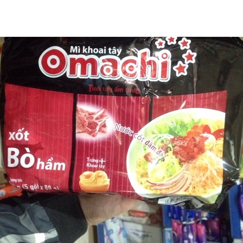 Thùng mì omachi bò/sườn/tôm 30 gói