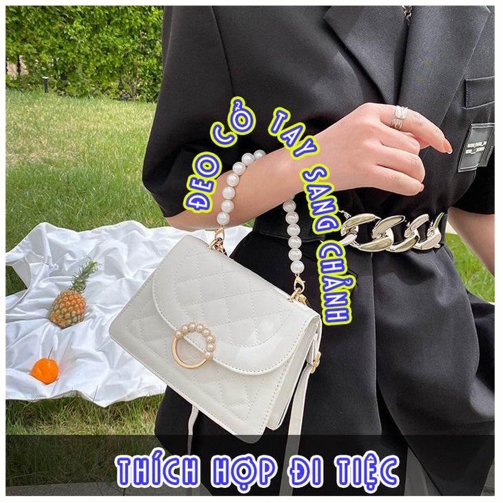 Túi xách nữ đeo chéo trần chỉ trám rất đẹp thiết kế cực sang phong cách Hàn Quốc Capucha T140