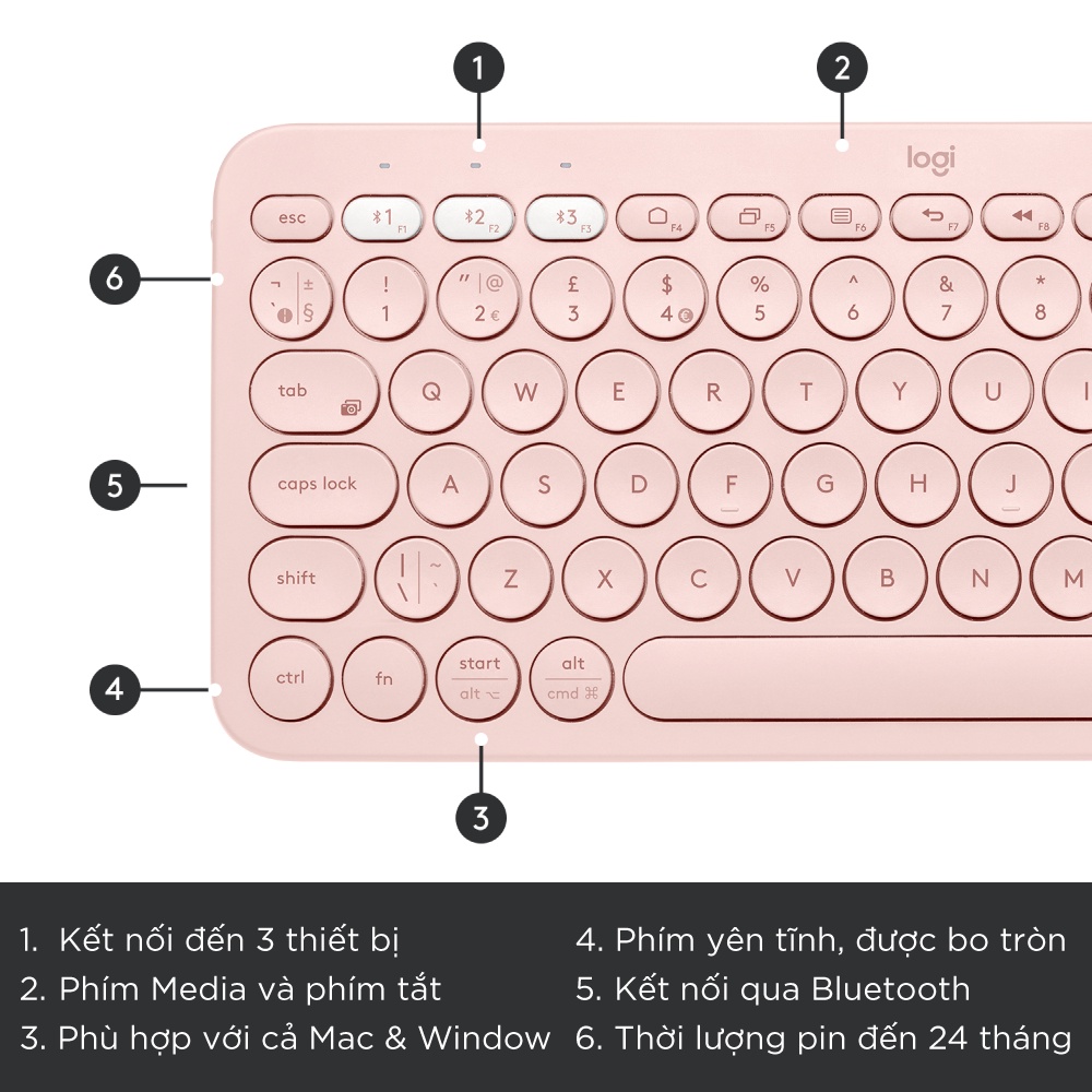 Combo chuột phím Bluetooth Logitech K380 & M350 - yên tĩnh, kết nối đa thiết bị | BigBuy360 - bigbuy360.vn