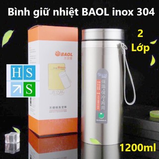 Bình giữ nhiệt BAOL 1200ML Inox 304 , 2 lớp dày hàng cao cấp giữ lạnh hơn 10h - Bình nước giữ nhiệt cả nóng và lạnh