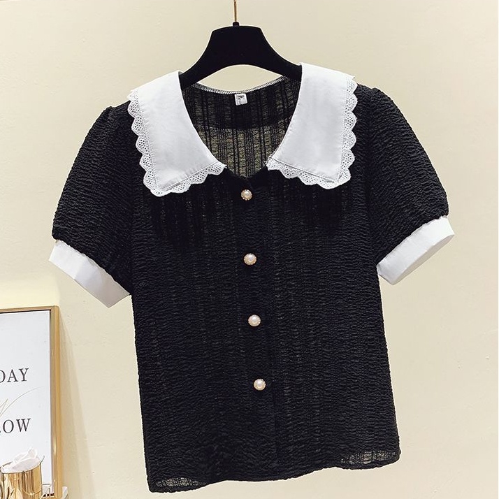 Áo Sơ Mi Chiffon Tay Ngắn Dáng Rộng Thời Trang Mùa Hè Hàn Quốc Mới