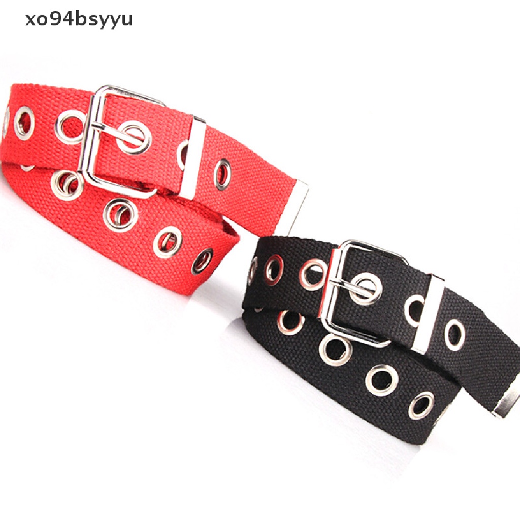 Thắt Lưng Canvas xo94bsyyu Đục Lỗ Phối Khóa Đơn Thời Trang Cho Nữ
