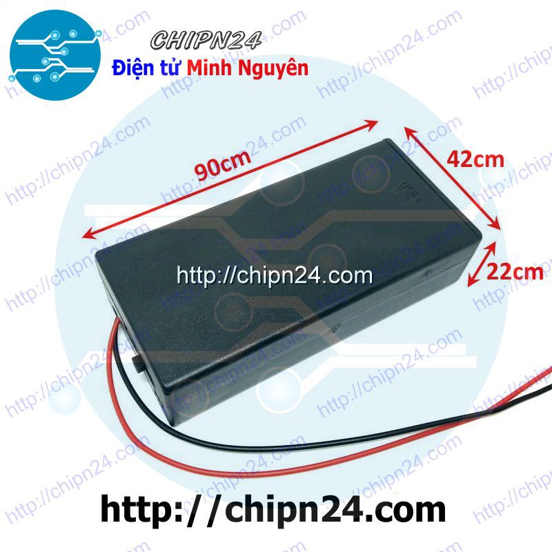 [1 CÁI] (C75) Hộp Đế Pin 18650 2 viên Có Nắp Có Công Tắc