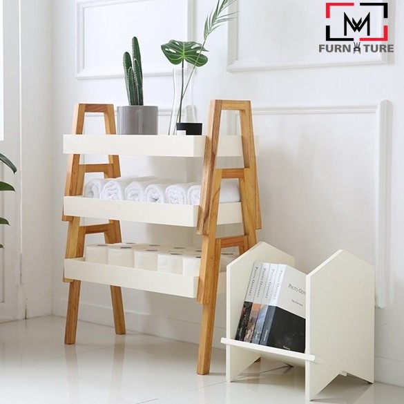 Combo 3 khay gỗ đa năng màu trắng thương hiệu MW FURNITURE - Nội thất trang trí