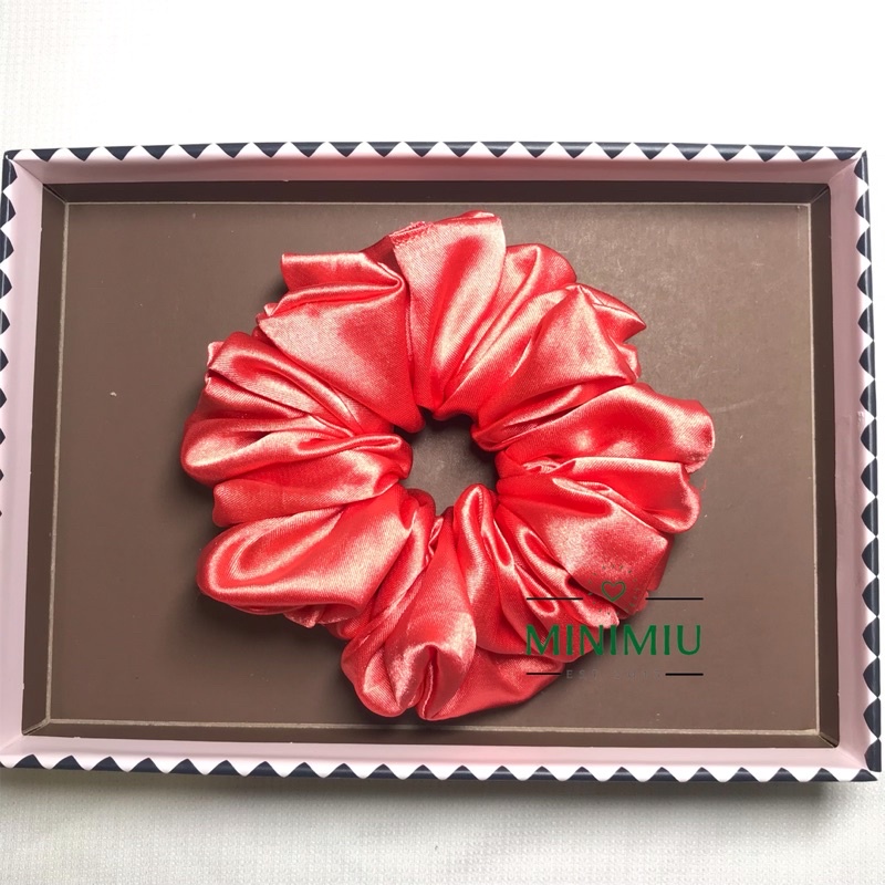 Dây buộc tóc Scrunchies xếp li dày, chun co giãn tốt, dây cột tóc 100% handmade