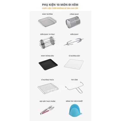 Nồi Chiên Không Dầu Snapbee Queen RF15 ❤️Chính hãng❤️ 15 lít 1700W