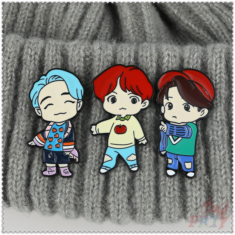 ★ BTS Bangtan Boys Tiny Tan：Virtual Cartoon Characters - KPOP Super Star Brooches ★ 1Pc Fashion Doodle Enamel Pins Backpack Button Badge Brooch