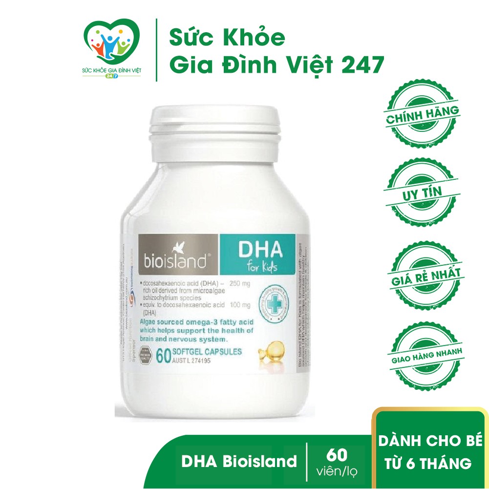 Viên uống bổ sung DHA Bio Island dành cho bé
